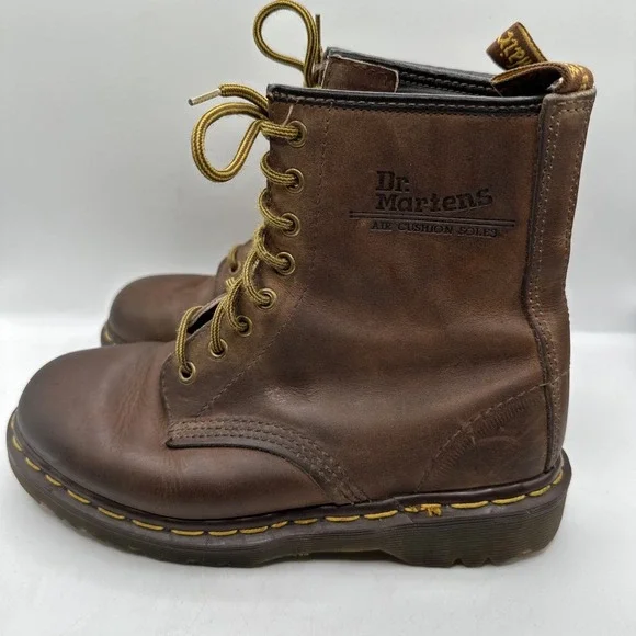 Dr. Martens Doc England RARE  90's Vintage Crazy Horse 1460 Boots UK 5 Sz 6M 7W - Picture 3 of 8